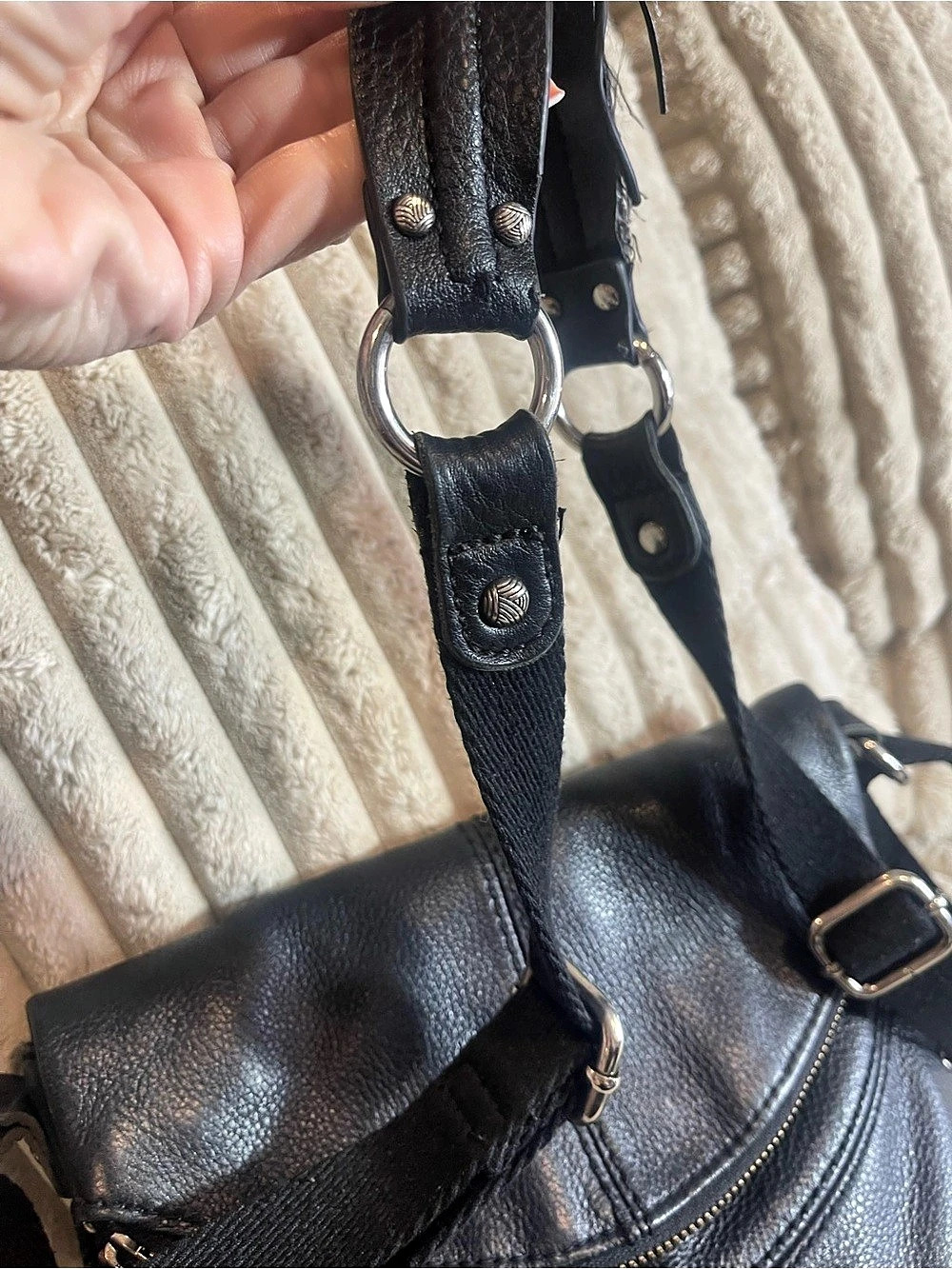 The Sak Black Leather Studded Crossbody Bag - Picture 7 of 8